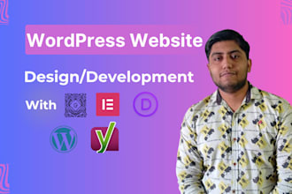 create wordpress website with custom blocks, elementor, divi, and guternberg
