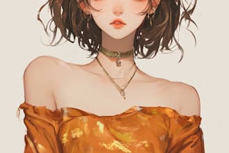 draw vintage retro anime character for pfp, fanart, and oc