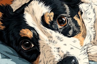draw a disney pet portrait illustration