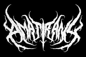 create hardcore,punk,metal band logo with raw style