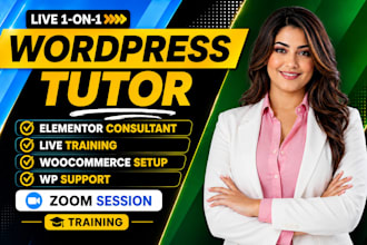 help you with wordpress elementor on a live training session