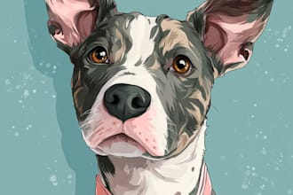 draw a disney pet portrait illustration