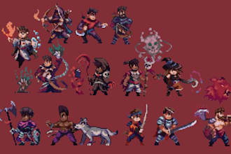 pixel art character, pixel art backgrounds and scenes, tileset, animation pixel
