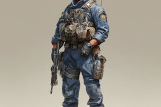 draw 2d game art military character design