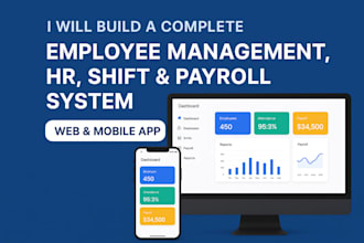 develop employee management app, shift management app, HR app, staff payroll app
