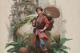 make amazing landscape and character illustration for you