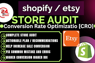 audit etsy or shopify dropshipping store optimize marketing increase website cro