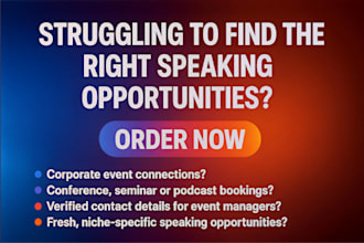 provide public speaking leads call for speakers finders