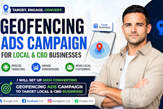 set up high converting geofencing ads campaign to target local and cbd businesse