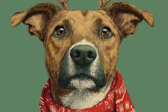 draw your christmas pet portrait