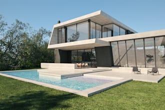 design 3d rendering architectural exterior visualization of house and commercial
