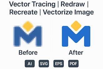 do vector tracing, redraw, recreate, vectorize image
