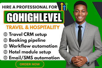 setup gohighlevel for travel agency airlines hotel transportation event planning