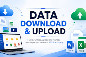 help to download and upload your data