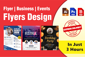 design simple flyer, event flyer or business flyer in 4hrs
