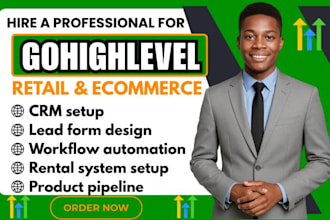 setup gohighlevel for automotive dealership rental electronics online store crm