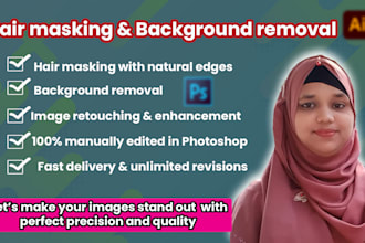 do professional hair masking and background removal