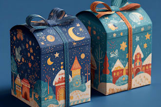 design holiday packaging christmas gift box mailer box xmas tuck box