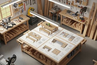 custom DIY woodworking plans and furniture layouts