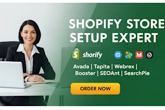 setup shopify store avada, tapita, webrex, booster, seoant, searchpie website
