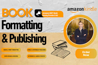 book formatting, paperback formatting, kindle ebook formatting and layout design