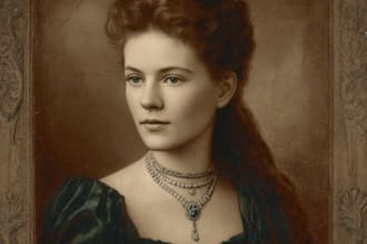 do art nouveau neo traditional vintage portrait