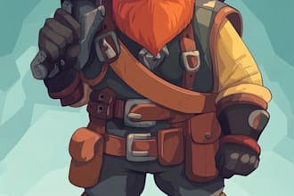draw 2d game character illustration