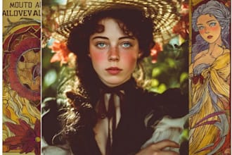 create a vintage portrait or caricature in classic style