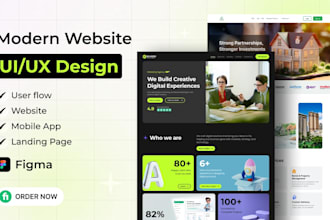 design website, landing page responsive ui ux in figma