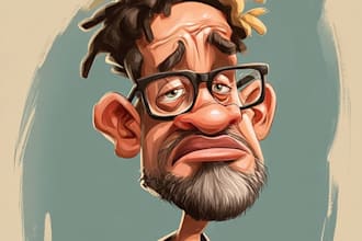 draw funny cartoon character, caricature, portrait