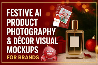 create festive ai product photography, do decor visual mockups for brands