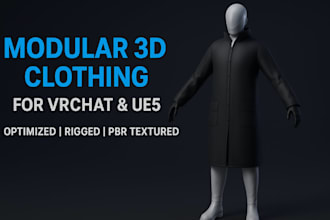 design modular character outfits, game ready 3d clothing design avatar for ue5