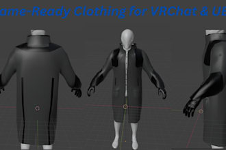 design modular character outfits, game ready 3d clothing design avatar for ue5