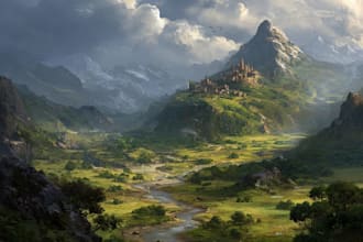 digitally paint fantasy landscape