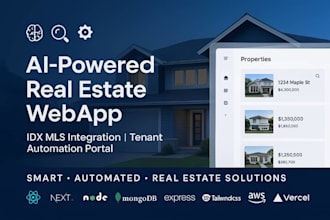 real estate webapp with ai property search, tenant portal idx pms and automation