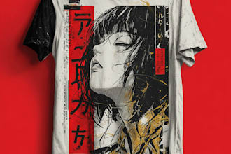 do japanese or anime streetwear t shirt designs