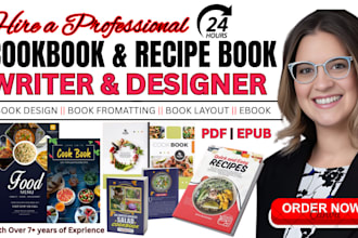 write, design and format professional cookbook, recipes book for KDP publishing
