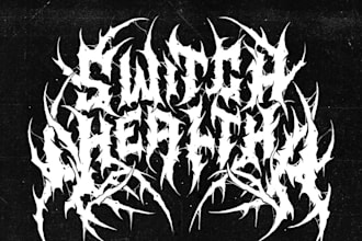 create black, death metal, grindcore deathcore band logo
