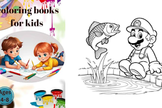 create children colouring book illustration, children picture book illustrator