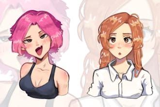 draw custom anime style digital art