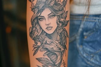 custom an abstract black tattoo design