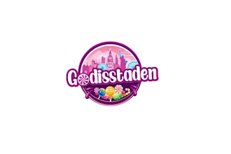 design playful godisstaden candy city logo