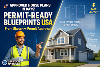 create permit ready house plans, site plan, floor plan and structural framing
