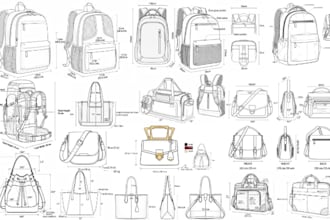 create a detailed cad drawing with precise dimensions for your bag manufacturing