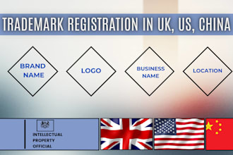 handle trademark registration, trademark search in the UK, US, china,  and wipo