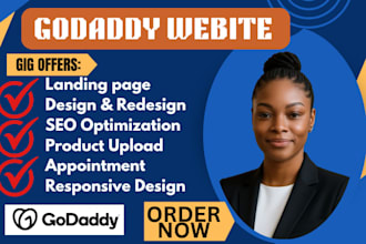 build godaddy website design godaddy redesign  ecommerce builder SEO development