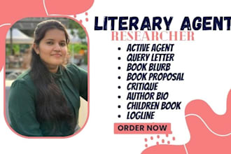 find active literary agent book blurb proposal query letter author bio logline