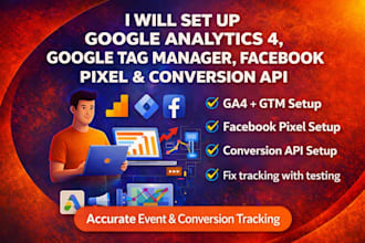 set up analytic, google analytics 4 and tag manager