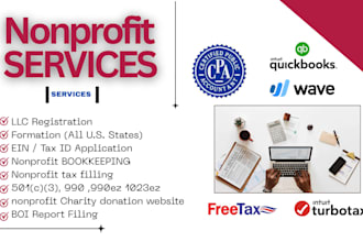 register your nonprofit, llc, get ein, and file 501c3 tax exemption form 1023