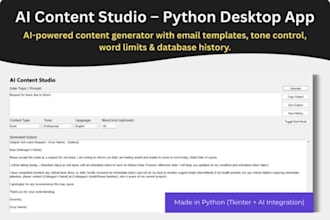 build custom ai content generation gui apps in python